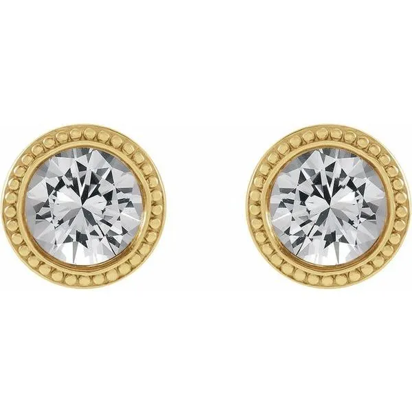 Round Bezel-Set Stud Earrings Image 2 Cherry Street Jewelers Tulsa, OK