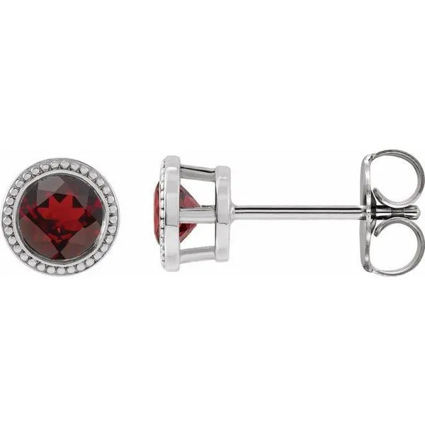 Round Bezel-Set Stud Earrings Rick's Jewelers California, MD