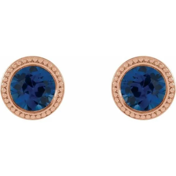Round Bezel-Set Stud Earrings Image 2 James & Williams Jewelers Berwyn, IL