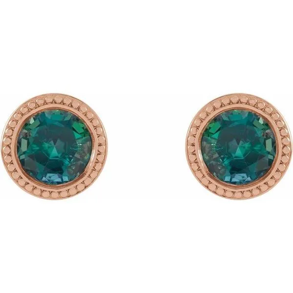Round Bezel-Set Stud Earrings Image 2 Cherry Street Jewelers Tulsa, OK
