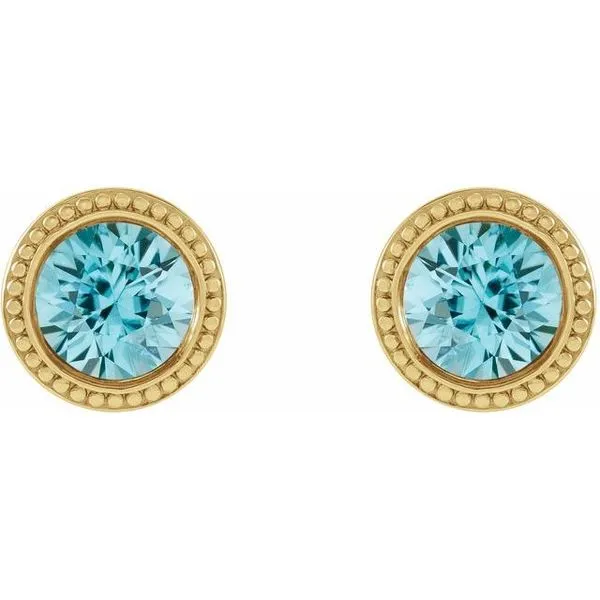 Round Bezel-Set Stud Earrings Image 2 Hopman Jewelers Elkhart, IN