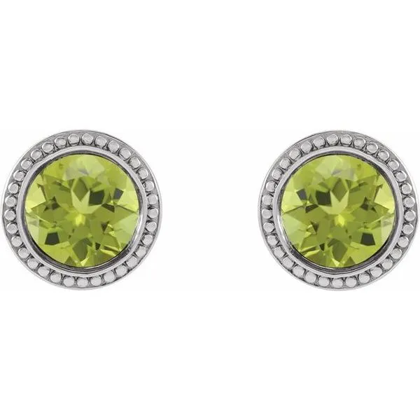 Round Bezel-Set Stud Earrings Image 2 Michael's Jewelry North Wilkesboro, NC