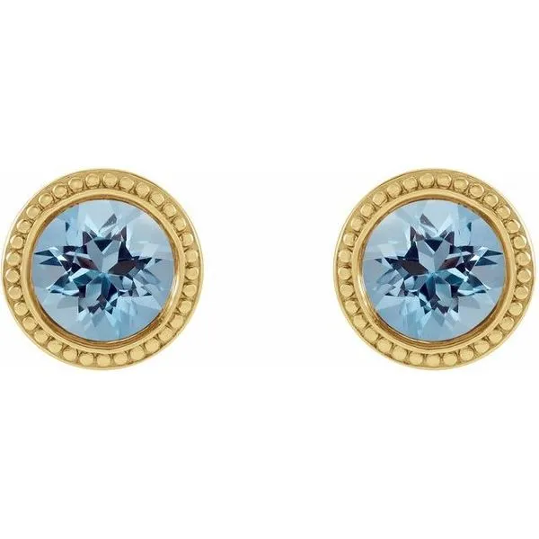 Round Bezel-Set Stud Earrings Image 2 Cravens & Lewis Jewelers Georgetown, KY