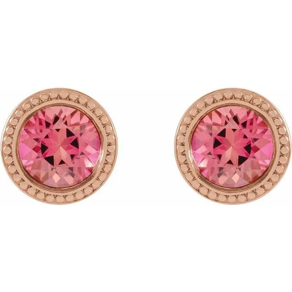 Round Bezel-Set Stud Earrings Image 2 James & Williams Jewelers Berwyn, IL