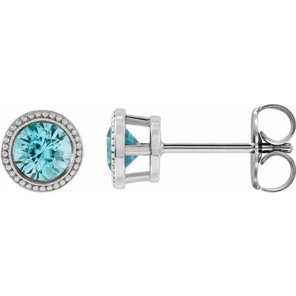 Round Bezel-Set Stud Earrings Delfine's Jewelry Charleston, WV