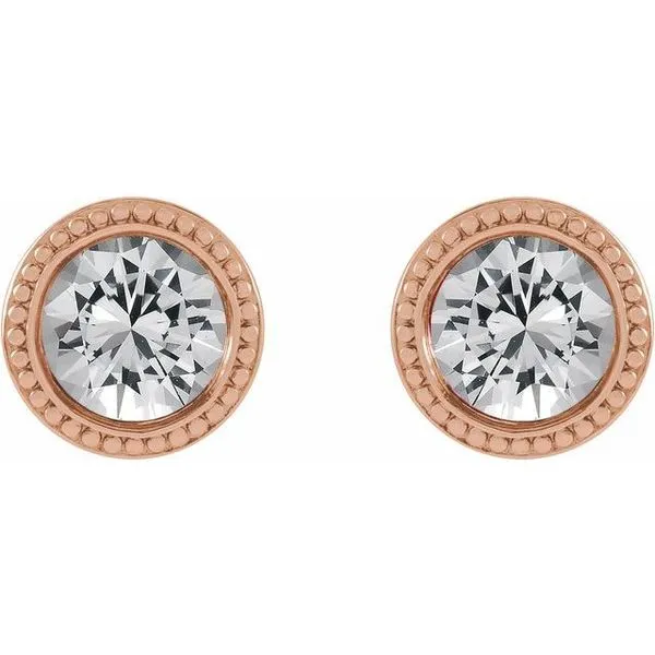 Round Bezel-Set Stud Earrings Image 2 Milan's Jewelry Inc Sarasota, FL