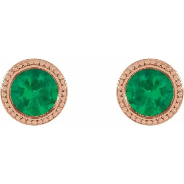 Round Bezel-Set Stud Earrings Image 2 Michael's Jewelry North Wilkesboro, NC