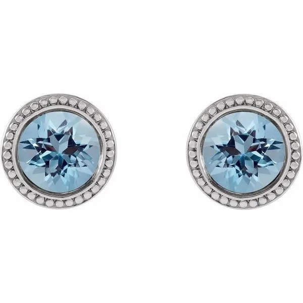 Round Bezel-Set Stud Earrings Image 2 D'Errico Jewelry Scarsdale, NY