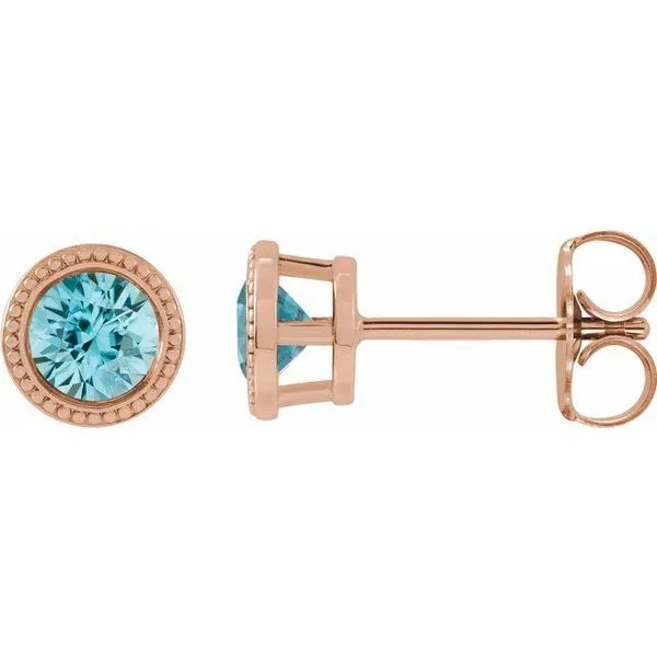 Round Bezel-Set Stud Earrings Hopman Jewelers Elkhart, IN