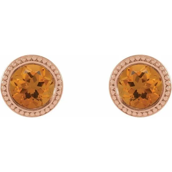 Round Bezel-Set Stud Earrings Image 2 Woelk's House of Diamonds Russell, KS
