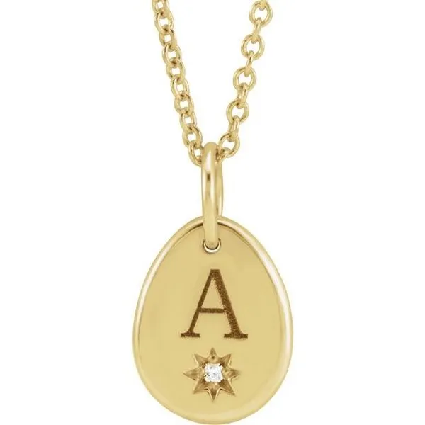 Engravable Accented Necklace Image 4 Long Jewelers Chesapeake, VA
