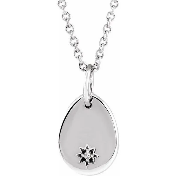 Engravable Accented Necklace Hopman Jewelers Elkhart, IN