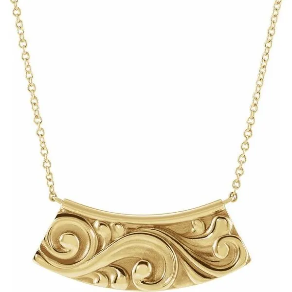 Scroll Curved Bar Necklace Michael's Jewelry North Wilkesboro, NC