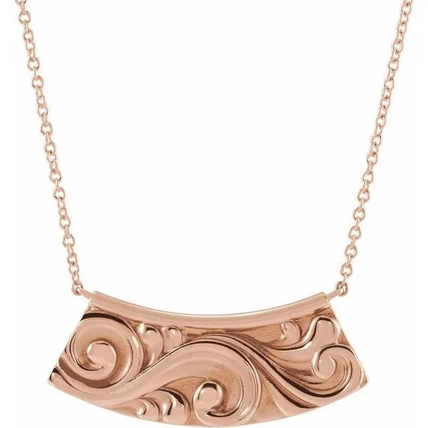 Scroll Curved Bar Necklace Hopman Jewelers Elkhart, IN
