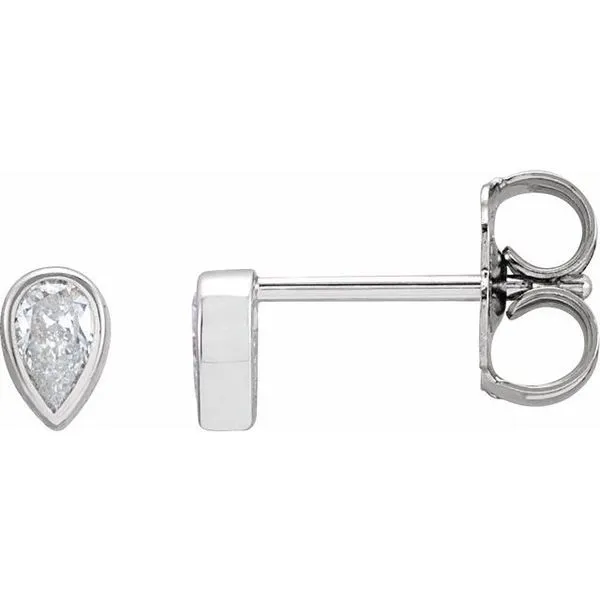 Pear Bezel-Set Stud Earrings Hopman Jewelers Elkhart, IN