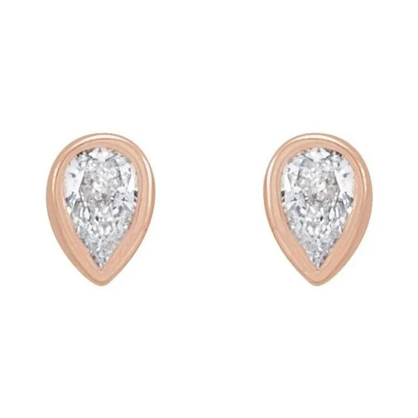 Pear Bezel-Set Stud Earrings Image 2 J. Meredith Jewelers Delafield, WI