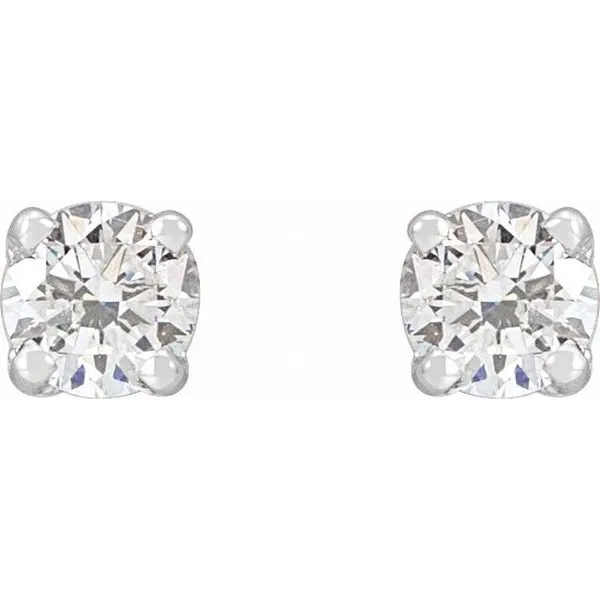 Round 4-Prong Stud Earrings Image 2 J. Meredith Jewelers Delafield, WI