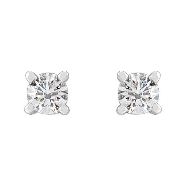 Round 4-Prong Stud Earrings Image 2 J. Meredith Jewelers Delafield, WI