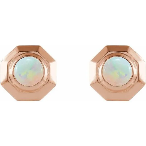 Geometric Cabochon Earrings Image 2 D'Errico Jewelry Scarsdale, NY