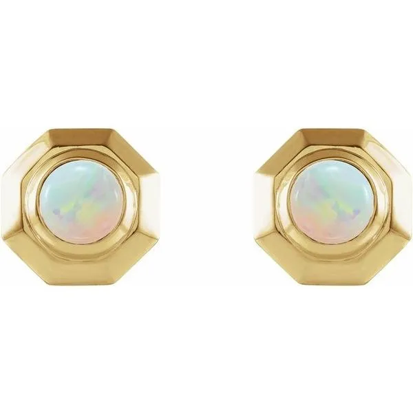 Geometric Cabochon Earrings Image 2 J. Meredith Jewelers Delafield, WI