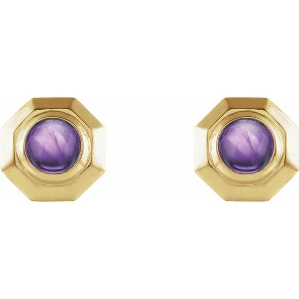 Geometric Cabochon Earrings Image 2 Cherry Street Jewelers Tulsa, OK