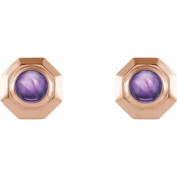 Geometric Cabochon Earrings Image 2 Diny's Jewelers Middleton, WI