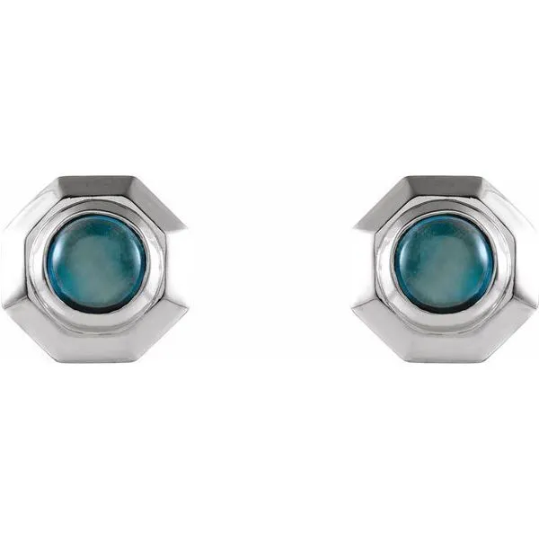 Geometric Cabochon Earrings Image 2 The Diamond Shop, Inc. Lewiston, ID