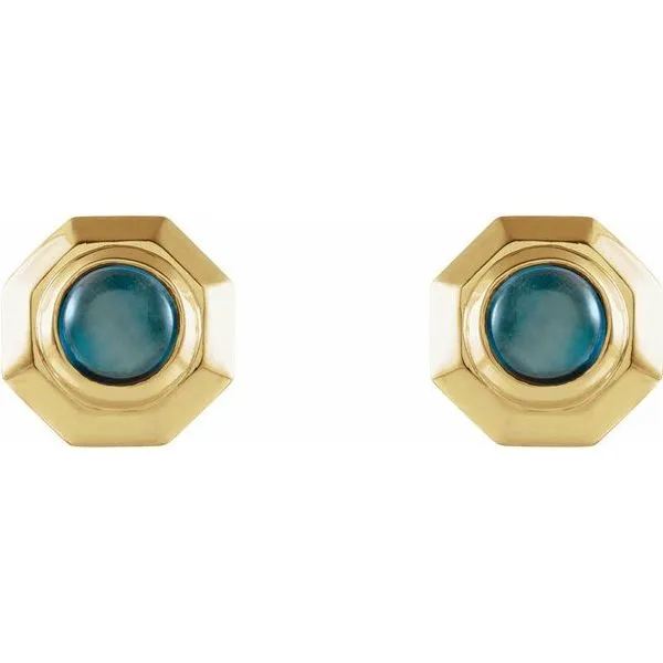 Geometric Cabochon Earrings Image 2 J. Meredith Jewelers Delafield, WI