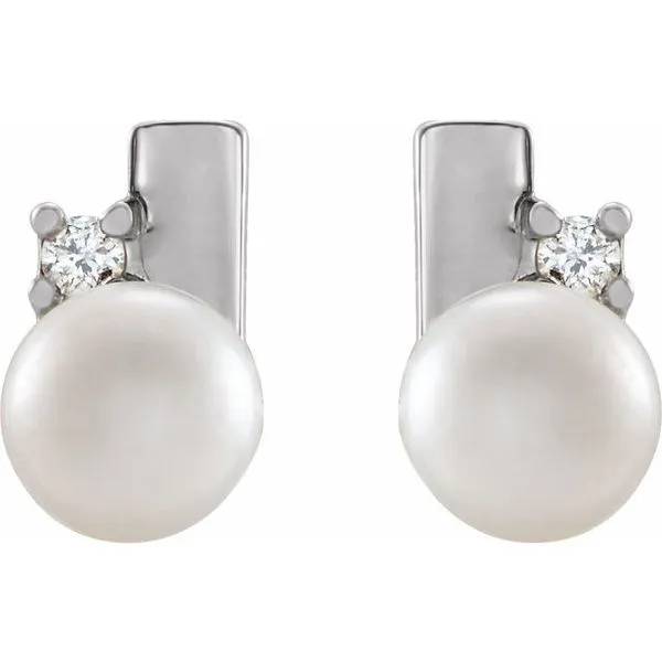 Pearl Geometric Earrings Image 2 Cherry Street Jewelers Tulsa, OK