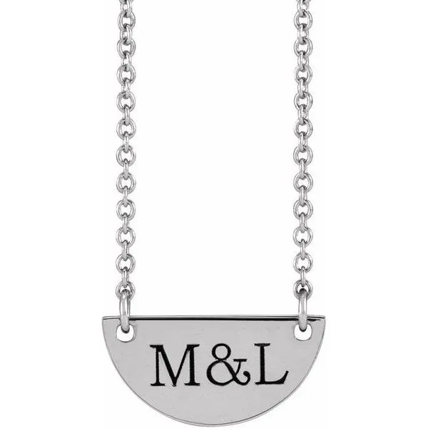 Engravable Half Moon Necklace Image 3 Long Jewelers Chesapeake, VA