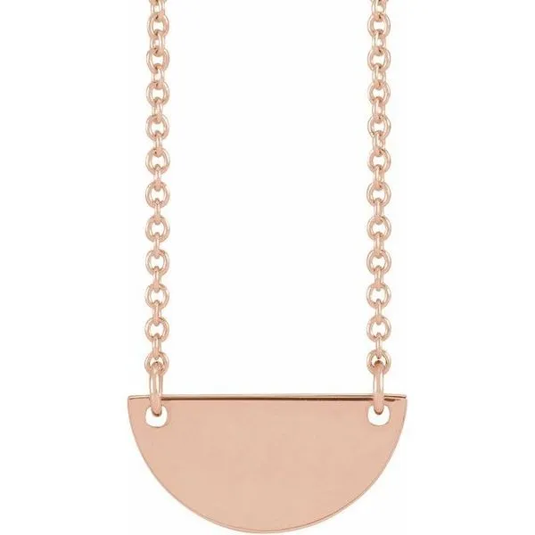 Engravable Half Moon Necklace Arlene's Fine Jewelry Vidalia, GA