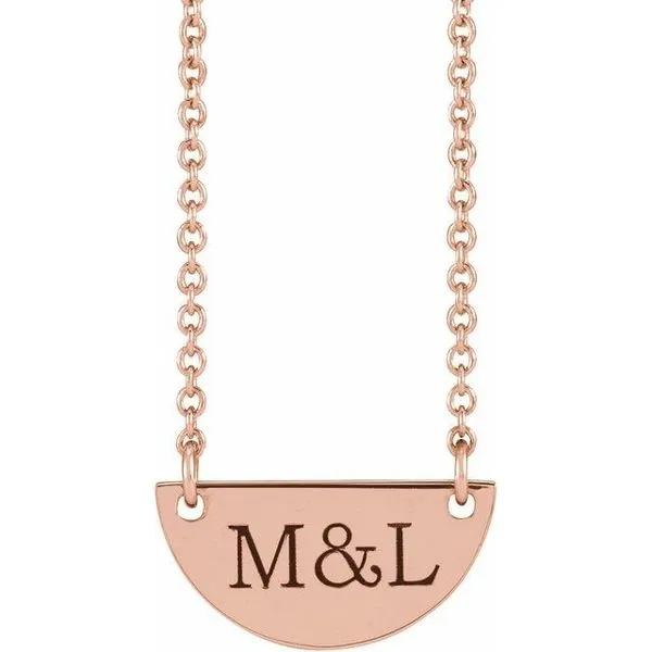 Engravable Half Moon Necklace Image 3 Hopman Jewelers Elkhart, IN