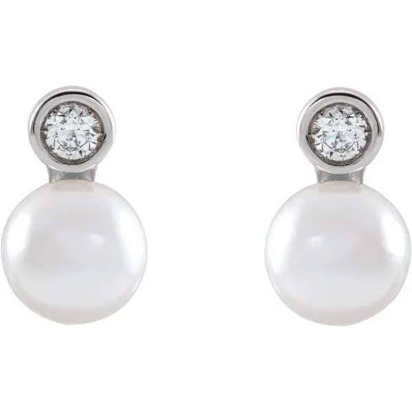 Accented Pearl Earrings Image 2 Cravens & Lewis Jewelers Georgetown, KY