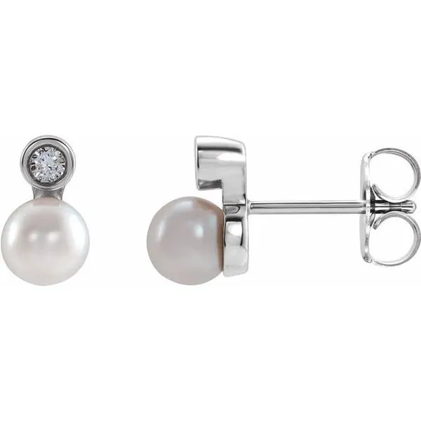 Accented Pearl Earrings Spath Jewelers Bartow, FL