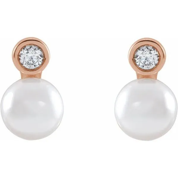 Accented Pearl Earrings Image 2 D'Errico Jewelry Scarsdale, NY