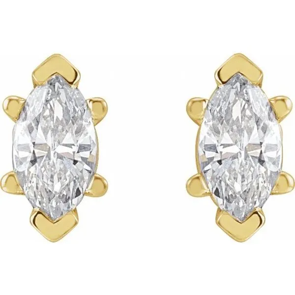 Marquise 6-Prong V-End Stud Earrings Image 2 Cherry Street Jewelers Tulsa, OK