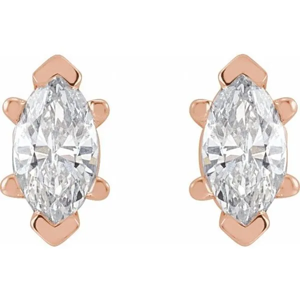 Marquise 6-Prong V-End Stud Earrings Image 2 Cherry Street Jewelers Tulsa, OK