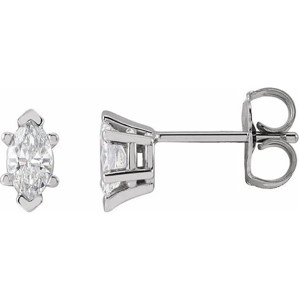 Marquise 6-Prong V-End Stud Earrings James & Williams Jewelers Berwyn, IL