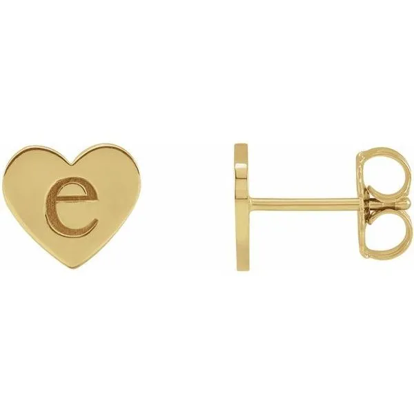 Engravable Heart Stud Earrings Image 2 Rasmussen Jewelers Spanish Fork, UT