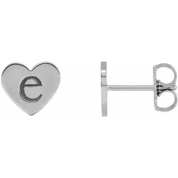 Engravable Heart Stud Earrings Image 2 Hopman Jewelers Elkhart, IN
