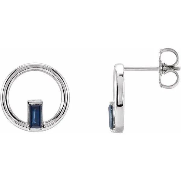 Baguette Circle Earrings Hopman Jewelers Elkhart, IN