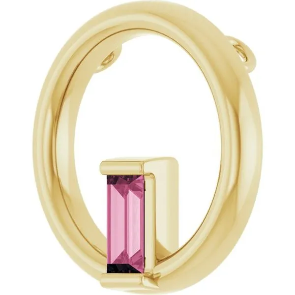 Straight Baguette Circle Pendant Image 2 Gysbers Jewelry Waupun, WI