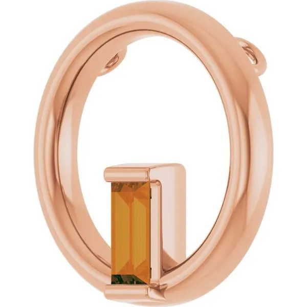 Straight Baguette Circle Pendant Image 2 Hopman Jewelers Elkhart, IN