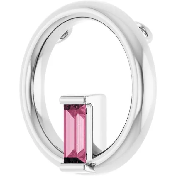 Straight Baguette Circle Pendant Image 2 J. Meredith Jewelers Delafield, WI