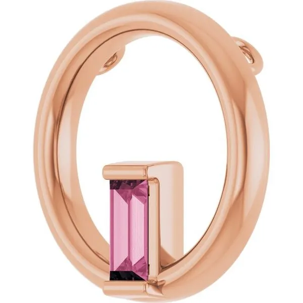 Straight Baguette Circle Pendant Image 2 James & Williams Jewelers Berwyn, IL