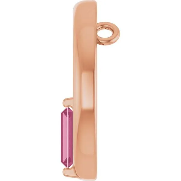 Straight Baguette Circle Pendant Image 3 Hopman Jewelers Elkhart, IN