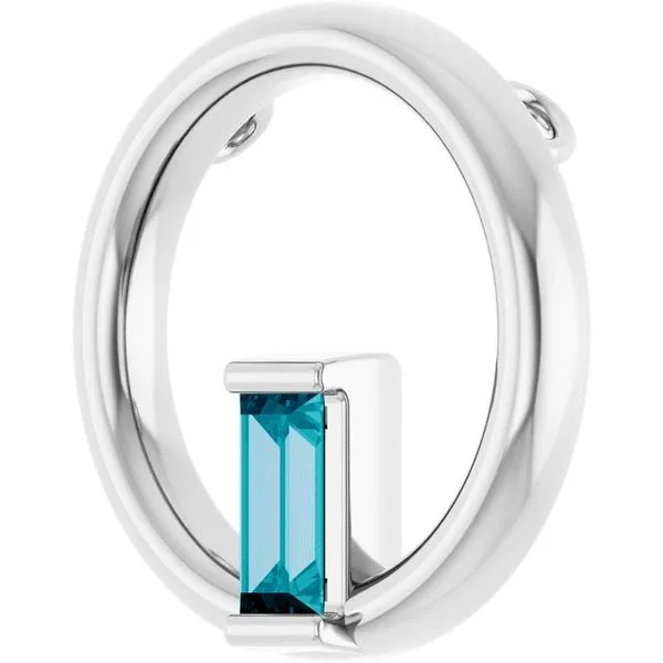 Straight Baguette Circle Pendant Image 2 Hopman Jewelers Elkhart, IN