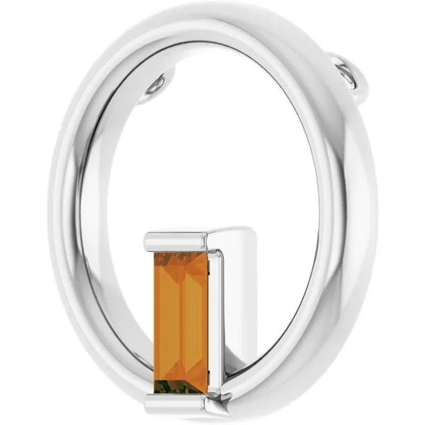 Straight Baguette Circle Pendant Image 2 Michael's Jewelry North Wilkesboro, NC