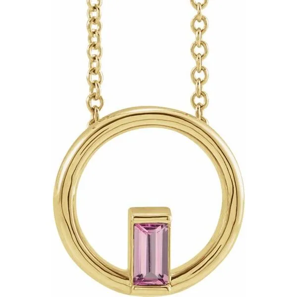 Straight Baguette Circle Necklace Cherry Street Jewelers Tulsa, OK