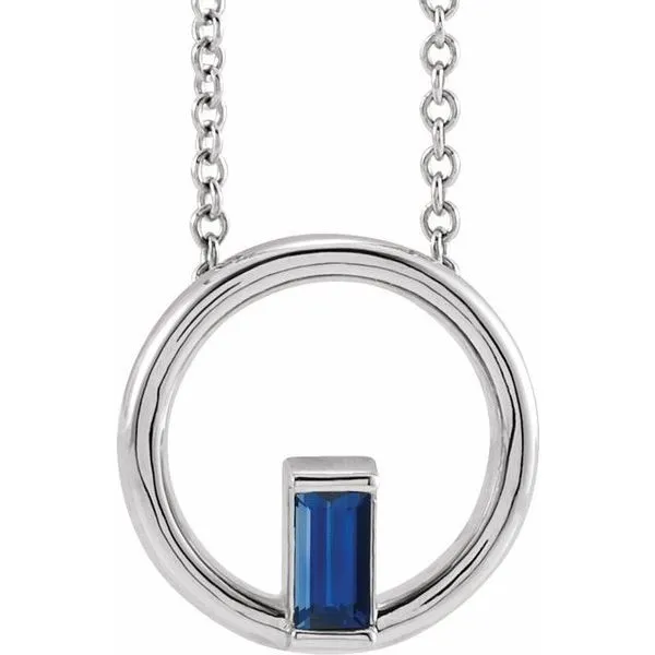 Straight Baguette Circle Necklace D'Errico Jewelry Scarsdale, NY